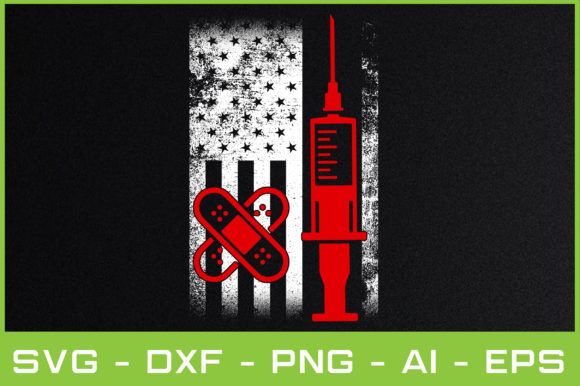 American Flag Nurse Graphics for Crafts