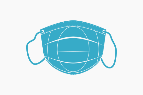 Flat Monochrome Shaped Medical Mask Graphics for Crafts