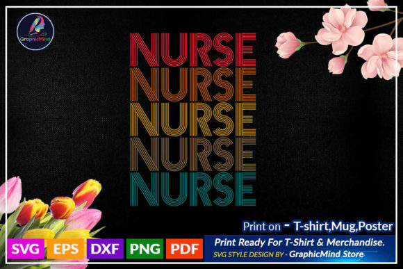 Nursing SVG T-Shirt Design: Retro Graphics for Crafts